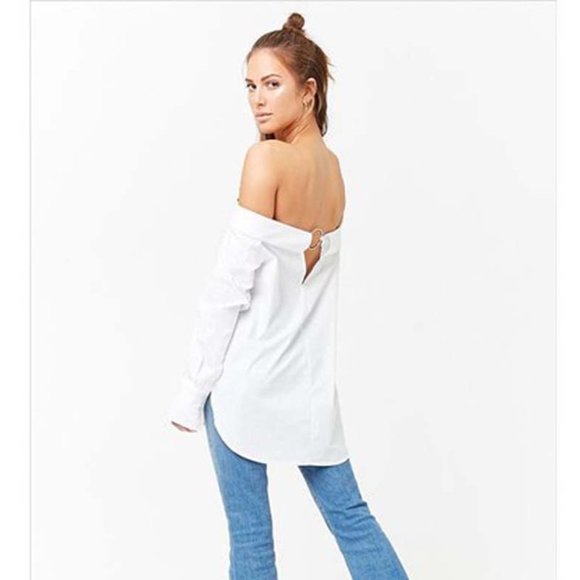Forever 21 Tops - Fold over Off-the-Shoulder Shirt